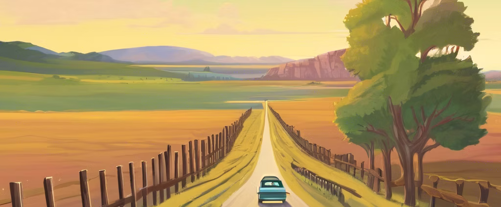 Landscape with road and mountains